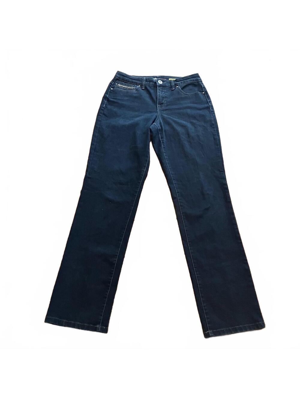 Style & Co. Denim Dark Wash Stretch Straight Leg Embellish Women's Jeans Size 6